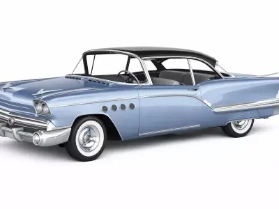 1958 Classic American Car  Vintage Luxury Sedan 3D model