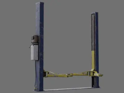 Two Post Lift 1D Low-poly 3D model