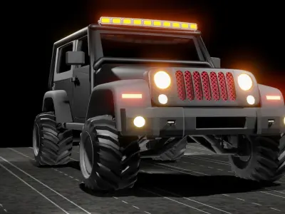 jeep wrangler Low-poly 3D model
