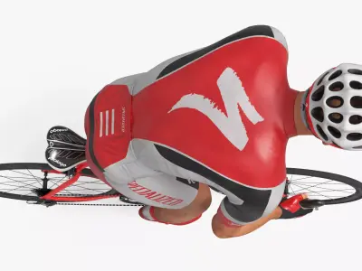Cyclist Ride Fast Standing Animated Rigged For Maya 3D model