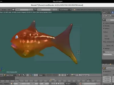 Clown Fish animated Low-poly 3D model
