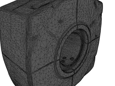 Aged Stone Industrial Wheel Asset 3D model