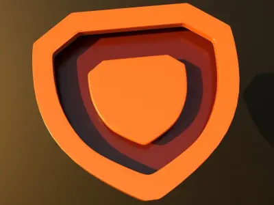 3D Shield Game asset Cartoon Low-poly 3D model