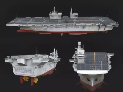 PLA  Type 076 Amphibious Assault Ships  Low-poly 3D model