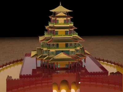 Chinese ancient house  3D model get