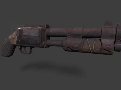 shotgun for zombie games  Low-poly 3D model