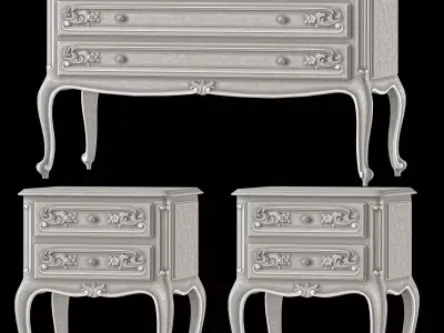 etsy french nightstand and dresser 3D model