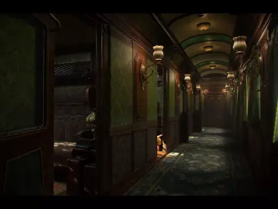 Victorian Train Interior Environment Pack Low-poly 3D model