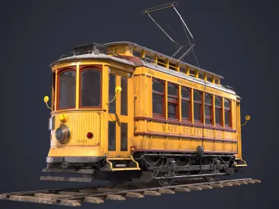 Old Tram Memphis Low-poly 3D model