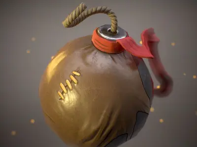 Fantasy bomb ball Low-poly 3D model