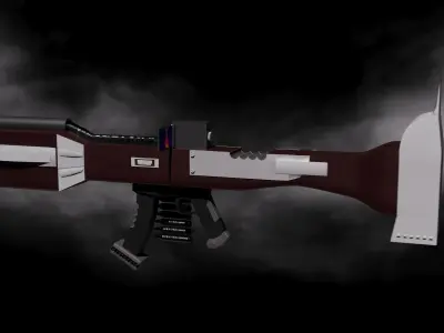 Automatic weapons R-A Low-poly 3D model