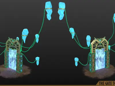 Gate to Valhalla Low-poly 3D model