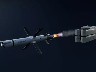 Akeron LP missile Low-poly 3D model