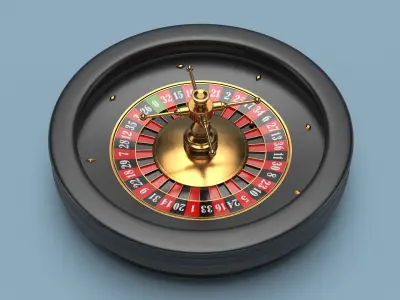European Style Roulette Mechanism with Numbered Slots 3D model