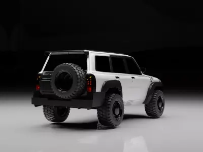 Off-Road Tactical SUV 4x4 High-Detail Rigged Vehicle  Low-poly 3D model