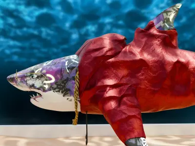 Gangster Shark Low-poly 3D model