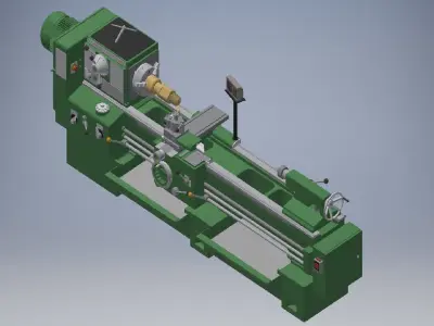 Conventional Lathe Machine 3d model 3D model