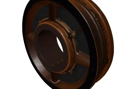 Aged Industrial Mechanical Part 3D model