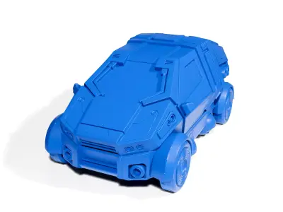 Cyberpunk urban vehicle 3D print model