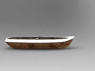 Low Poly Boat wooden Low-poly 3D model