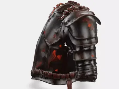 Worn Leather Chestplate Armor Low-poly 3D model