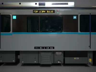 MRT Jakarta Train 3D Model AR VR Games Ready Low-poly 3D model