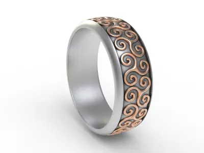 Antique Celtic Pattern Eternity Wedding Band 3D print model