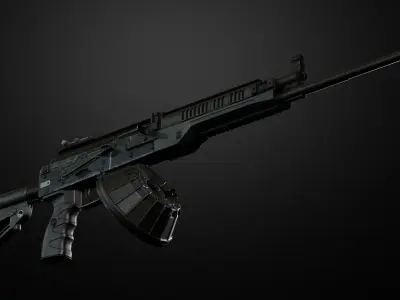 RPK-16 Machinegun  Low-poly 3D model
