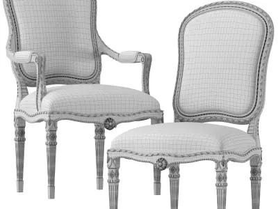 ebanista petit trianon chairs 3D model
