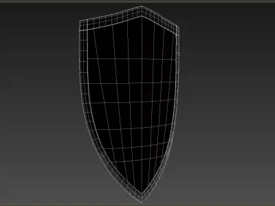 Wooden shield Low-poly 3D model 2