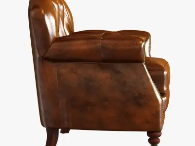 noir furniture club chair vintage cigar leather 3D model
