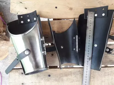 WG 7061 - Armour plate bracers - DXF Armor Pattern Low-poly 3D model