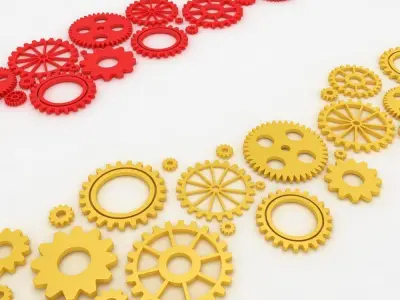 Mechanical gears belt 3d model  3D model