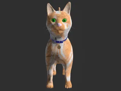Low Poly Cat Model Low-poly 3D model