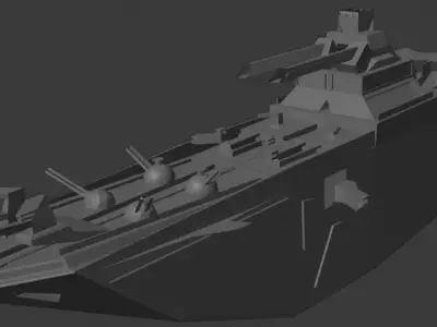 battleship warship Free 3D model