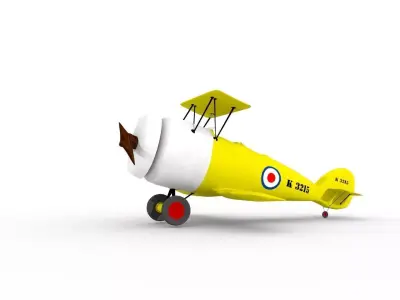 Biplane Low-poly 3D model