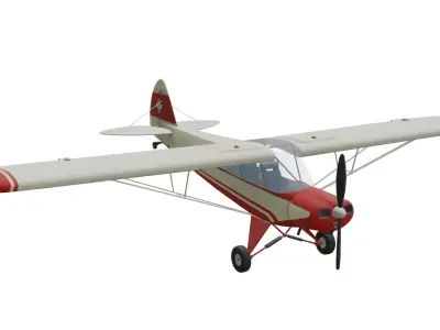 Piper PA18 Super Cub Low-poly 3D model