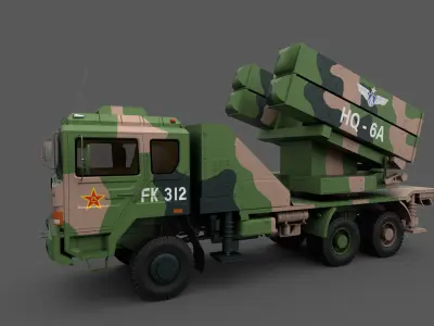 Chinese HQ-6A  Low-poly 3D model