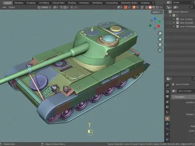 AMX 13 TANK BASE MESH Low-poly 3D model