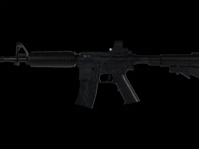 3d assault rifle weapon  Free low-poly 3D model