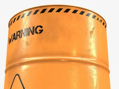 Radioactive Waste Barrel model Low-poly 3D model