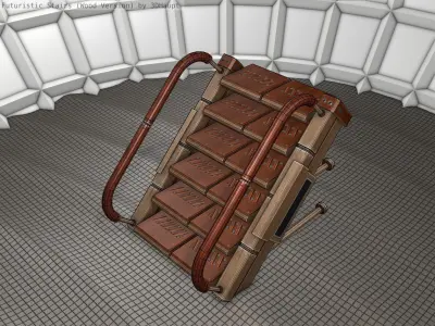 Wood Stairs - Construction Element 5 Low-poly 3D model