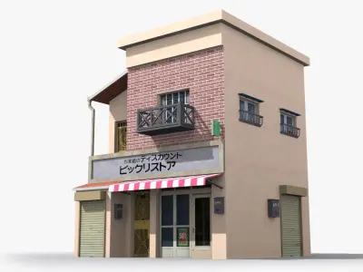 Japanese House x21 Low-poly 3D model purchase