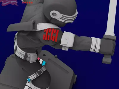 GI JOE Character Snake Eyes Full-figure Pose 02 3D print model