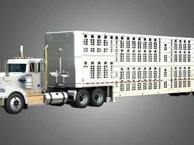 Marmon  Truck - Day Cab Truck with Silverstar Trailer 3D Model Pack