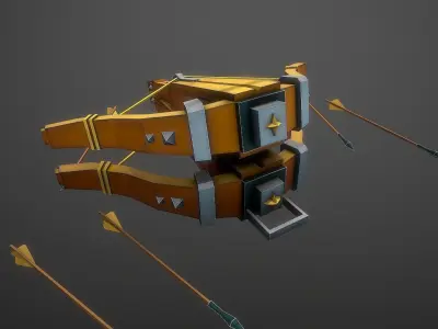 Double Crossbow Stylized Cartoon Low-poly 3D model
