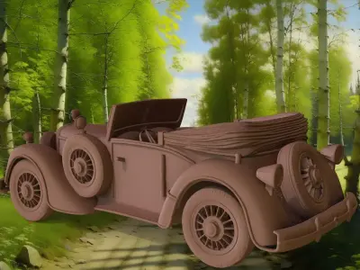 Vintage Classic Convertible Car Oldtimer 3D print model