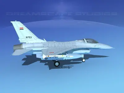 Gen Dyn F-16A Falcon V28 Egypt 3D model