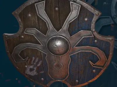 Vikings shield Free low-poly 3D model