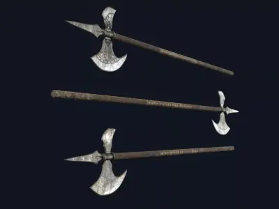 Guard Halberd Low-poly 3D model